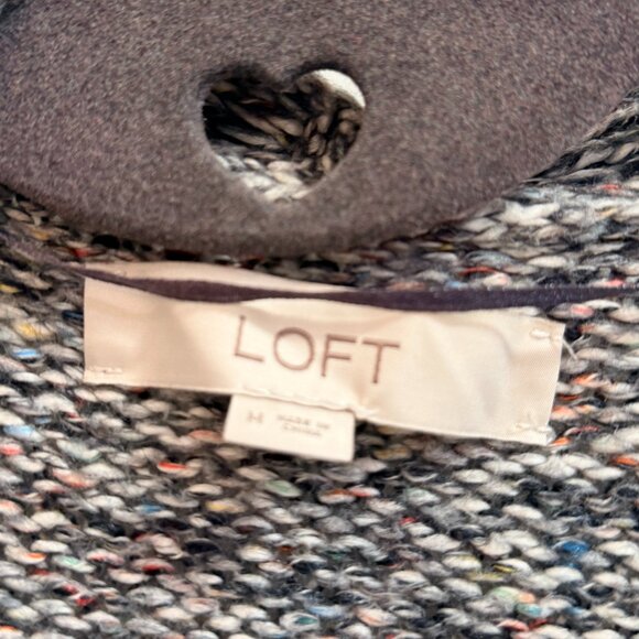 LOFT Marled Open Front Knit Cardigan Sweater | Medium - Picture 2 of 7